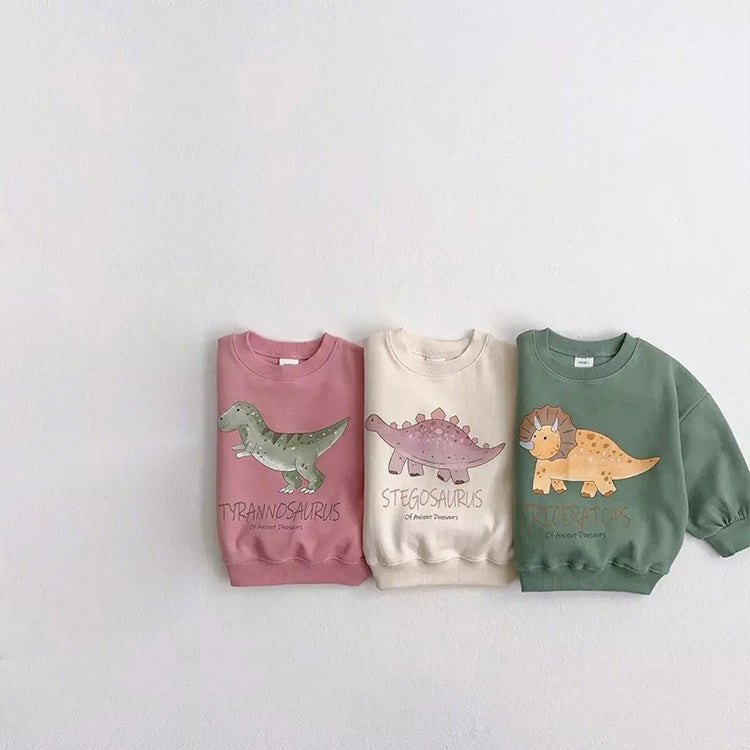 【CLOTHES】恐竜 長袖Tシャツ トレーナー 韓国子供服