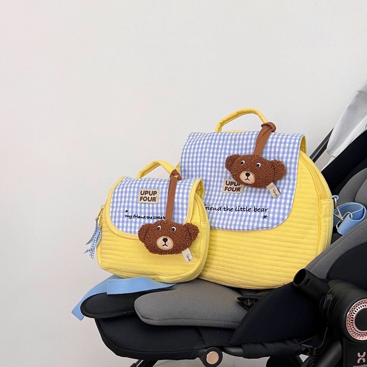 【Cute Bag】くま チェック 親子バッグ ショルダーバッグ バックパック