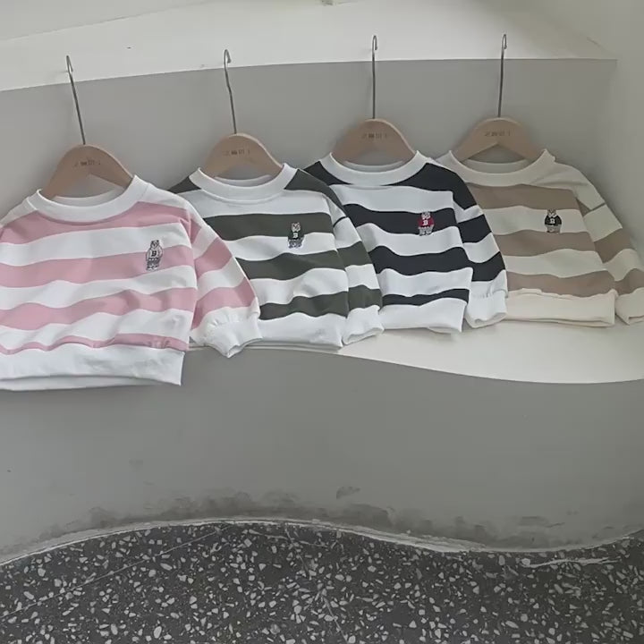 【CLOTHES】ボーダー 長袖Tシャツ トレーナー 韓国子供服