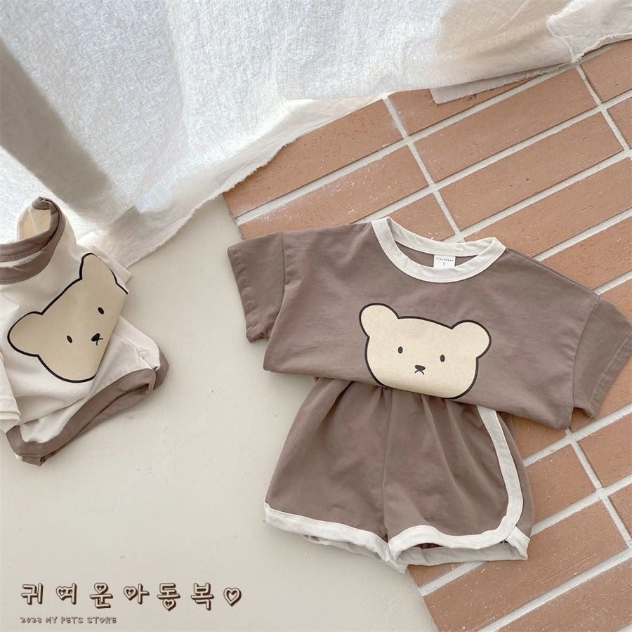【Clothes】熊ちゃん Tシャツ ショートパンツ  パジャマ 上下セット