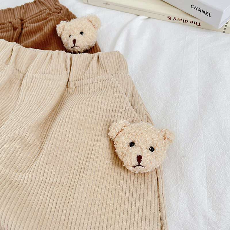 【Clothes】熊ちゃん パンツ コーデュロイパンツ ぬいぐるみ付き